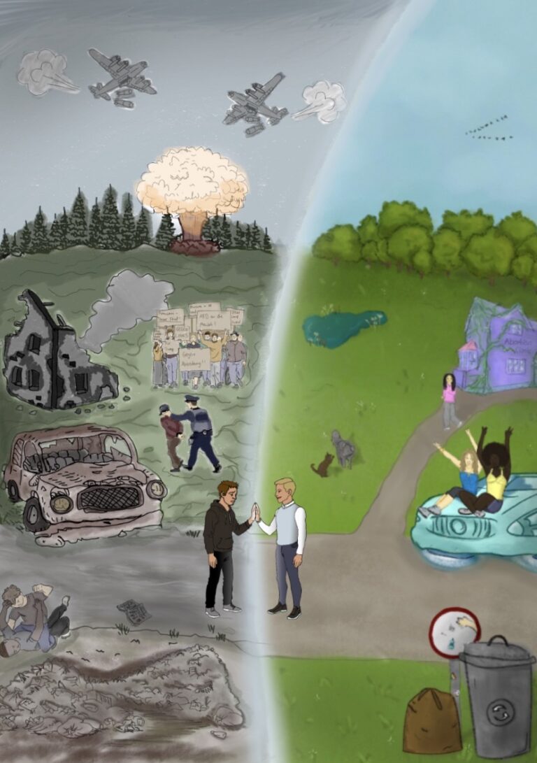 Ein Schritt von der…